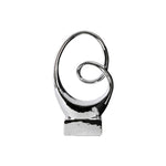Benzara Abstract Ceramic Sculpture Mounted On Base, Silver