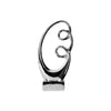 Benzara Abstract Ceramic Sculpture In Chrome Silver