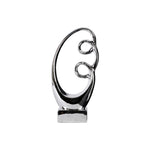 Benzara Abstract Ceramic Sculpture In Chrome Silver