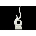 Benzara Swirl Abstract Ceramic Sculpture Mounted On Base, Medium, White