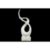 Benzara Swirl Abstract Ceramic Sculpture On Rectangular Base, Large, White