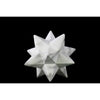 Benzara Marbleized 12 Point Stellated Sculpture In Ceramic, Small, White