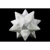 Benzara Marbleized 12 Point Stellated Sculpture In Ceramic, Large, White