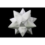 Benzara Marbleized 12 Point Stellated Sculpture In Ceramic, Large, White