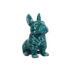 Benzara French Bulldog Figurine In Ceramic With Pricked Ears, Turquoise Blue