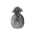 Benzara Designer Embossed Lattice Pineapple Figurine In Ceramic, Chrome Silver