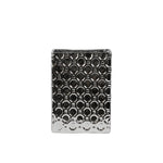 Benzara Rectangular Porcelain Vase In Octagonal Pattern, Small, Silver