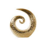 Benzara Embossed Ceramic Spiral Sculpture With Circle Design, Large, Gold