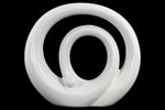 Benzara Double Circle Design Abstract Sculpture In Ceramic, Large, Glossy White