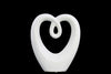 Benzara Heart Shape Abstract Sculpture In Ceramic, Small, Glossy White