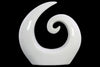 Benzara Abstract Spiral Sculpture In Ceramic, Large, Glossy White