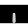 Benzara Elongated Ceramic Round Vase With Ribbed Pattern, Small, Matte White