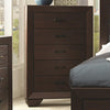 Benzara Wooden Transitional Five Drawer Chest, Dark Cocoa Brown