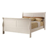 Benzara Wooden Twin Size Sleigh Bed, White