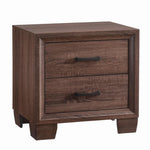 Benzara Wooden 2 Drawer Nightstand, Medium Warm Brown