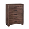 Benzara Wooden Drawer Chest, Medium Warm Brown