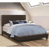 Benzara Leather Upholstered Full Size Platform Bed, Brown
