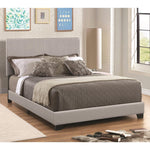 Benzara Leather Upholstered Twin Size Platform Bed, Gray