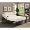 Benzara Metal Twin Size Adjustable Bed with Remote, Black