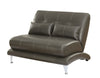 Benzara Contemporary Leatherette Love Seat With Pillows, Gray