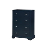 Benzara Transitional Solid Wood Chest With Four Drawers, Blue
