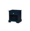 Benzara Transitional Solid Wood Night Stand With Drawer, Blue