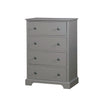 Benzara Transitional Solid Wood Chest With Four Drawers, Gray