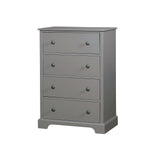 Benzara Transitional Solid Wood Chest With Four Drawers, Gray