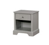 Benzara Transitional Solid Wood Night Stand With Spacious Storage, Gray