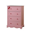 Benzara Contemporary Solid Wood Chest With 4 Drawers, Pink
