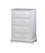 Benzara Contemporary Solid Wood Chest With 4 Drawers, White