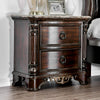 Benzara Transitional Wood Night Stand With Genuine Marble Top, Brown