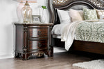 Benzara Transitional Wood Night Stand With Genuine Marble Top, Brown