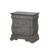 Benzara Transitional Wood Night Stand With 3 Drawers, Gray