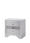 Benzara Contemporary Solid Wood Night Stand With Jewelry Drawers, White