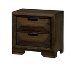 Benzara Contemporary Wood Night Stand With Felt Lined Top Drawers, Espresso Brown