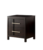 Benzara Transitional Solid Wood Night Stand With Two Drawers, Espresso Brown