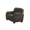 Benzara Transitional Wood & Chenille Chair With Cushioned Armrests, Gray
