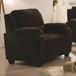 Benzara Transitional Chevron Velvet Fabric & Wood Chair With Padded Armrests, Brown