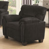 Benzara Transitional Chenille Fabric & Wood Chair With Padded Armrests, Charcoal