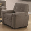 Benzara Transitional Micro Velvet Fabric & Wood Chair With Padded Armrests, Light Gray