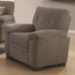 Benzara Transitional Micro Velvet Fabric & Wood Chair With Padded Armrests, Light Gray