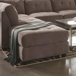 Benzara Transitional Fabric & Wood Ottoman With Subtle Tufting, Gray