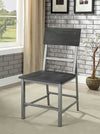 Benzara Wood and Metal Side Chair With Footrest, Pack of 2 Gray and Silver