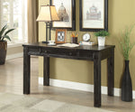 Benzara Transitional Style Wooden Writing Desk with Block Legs, Black