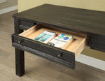 Benzara Transitional Style Wooden Writing Desk with Block Legs, Black