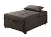 Benzara Tufted Fabric Upholstered Folding Ottoman with Storage, Dark Gray
