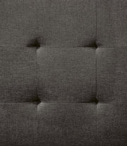 Benzara Tufted Fabric Upholstered Folding Ottoman with Storage, Dark Gray