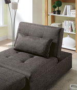 Benzara Tufted Fabric Upholstered Folding Ottoman with Storage, Dark Gray