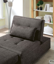 Benzara Tufted Fabric Upholstered Folding Ottoman with Storage, Dark Gray